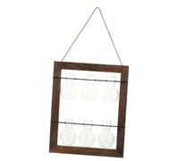 KONTONTY 1 Jeu jardinière Murale en Verre Creux Les Stands de la Plante Terre Cuite Plantes Plafond Rester Terrarium Suspendu Pot de Fleur Suspendu Porte-Plante Suspendu Vase en Verre Bois