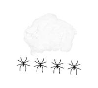 KONTONTY 1 Jeu Toile D'araignée De Simulation Toiles D'araignées Extensibles Halloween Effrayant Accessoires De Maison Hantée Spiderco Toile D'araignée Bricolage Plastique Blanche