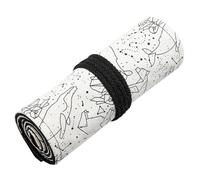 KONTONTY 1 Pièce Trousse à Crayon Enroulable Toile avec Compartiments Pochette de Rangement pour Crayons de Couleur Design Élégant et Pratique pour Artistes et Étudiants