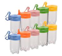 KONTONTY 10 Pièces Boîte Observation Insectes Plastique Conteneur Transparent avec Couvercle Rabattable Cage Observation Portable pour Exploration Scientifique Garçon Fille Kit Nature et