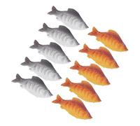 KONTONTY 10 pièces Miniature Koi Fish Models Realistic Mini Carps Decoration for Fairy Garden Dollhouse Terrariums and Orange