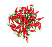 KONTONTY 100 Pièces Bijoux de perles de chili perles de piment breloques pour la fabrication de bijoux pendentif perle pendante Crafting des perles pendentif charme Un verre rouge