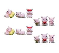 KONTONTY 12 Pièces Figurines de Résine Décorations Miniatures pour Jardin Maison et Fête Accessoires de Paysage Piggy Statues