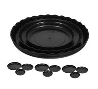 KONTONTY 12 pièces Soucoupes Plastique Rondes pour Pots de Fleurs avec Drainage Plateau Récupérateur Eau Design Vague pour Jardin Extérieur et Intérieur Favorisant la Santé des Racines et