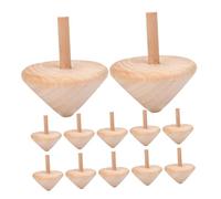 KONTONTY 15pièces Toupies Bois pour Garçon Fille Lot de Gyroscopes à Peindre Soi-même Jouets Bois pour Loisirs Créatifs Et Activités Éducatives