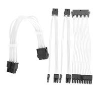 KONTONTY 1ensemble Kit Extension De Câbles Alimentation Pc Rallonges avec Gestionnaire De Câbles pour Alimentation Modulaire Et Non-modulaire Compatible ATX Couleur Blanche