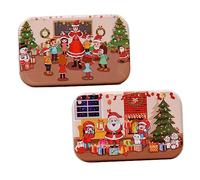 KONTONTY 2 Ensembles Puzzles Bois de Noël Éducatifs pour Garçon Fille Jeux de Décompression DIY Matériau et Motifs Festifs