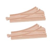 KONTONTY 2 pièces Accessoires de Rails Bois Voies de Déviation Multidirectionnelles Éducatif pour Garçon Fille Compatible avec Circuits de Train en Bois Pièces Modulables