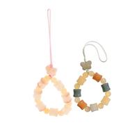 KONTONTY 2 Pièces Bodhi Beaded Wrist Strap For Secure Key Holder And Quick Access Lightweight Charm Pendant For Everyday Use