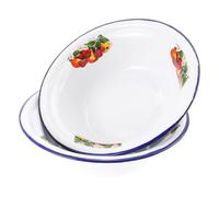 KONTONTY 2 Pièces Bol en Émail Vintage Profond à Bord Roulé Cuisine
