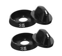 KONTONTY 2 Pièces Bouton De Cuisinière à Gaz Poêle Boutons De Commande Du Brûleur Boutons De Cuisinière Pour Bouton De Poêle or Accessoires Réchaud à Gaz Universel Black Plastique