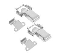 KONTONTY 2 pièces Loquet à Ressort Métallique Robuste Fermoir à Bascule pour Boîtes à Outils Coffres et Valises Mécanisme de Serrage Sécurisé et Résistant