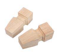 KONTONTY 2 Pièces Lot de 2 Pieds de Meubles en Bois Massif 15 X 7 CM, Pieds Courts Robustes Non Finition pour Canapé, Fauteuil, Commode et Table, Protection Antidérapante pour Sols