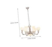 KONTONTY 2 Pièces Miniature Lampe Suspendue pour Maison de Poupées Luminaire de Plafond Décoratif Argenté pour Scènes Miniatures et DIY