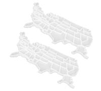 KONTONTY 2 Pièces Moule à Puzzle en Silicone Carte des États-Unis | Pièces Emboîtables sans Joint, Démoulage Facile, pour Époxy et Savonnette, Activités de Classe