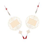 KONTONTY 2 Pièces Ornements Chinois Non pour Garçon Fille Décorations Diy avec Nœud Chinois et Franges Disques Ronds Décoratifs pour Peinture et Aménagement de Couloirs Fête