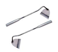 KONTONTY 2 Pièces Outil de Binage de Jardin Portable, Petite Houe à Main en Acier Inoxydable, Argenté, Légère et Ergonomique, pour Jardinage et Fumure