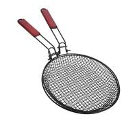KONTONTY 2 pièces Panier de Friture Rond Acier Inoxydable avec Poignée Panier Pliable pour Barbecue Extérieur Cuisson Uniforme pour Légumes et Grillades