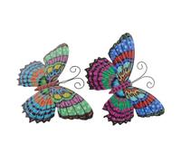 KONTONTY 2 Pièces Pendentif En Coloré De Plein Air Jardins Décorations Ornement Décoratif Clôture Art Mural Pendaison Faire La Fête Des Murs Art Extérieur Le Fer