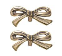 KONTONTY 2 Pièces Poignée de Tiroir en Laiton Antique, Arc Rétro pour | Finition Laiton Classique, Montage Simple, Accessoires Inclus, pour Rénovation Maison et Décorateurs