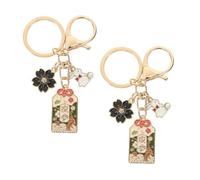 KONTONTY 2 pièces Porte Clés Sakura Rabbit Charme Décoration Portable pour Sac à Main Accessoires Féminins