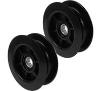 KONTONTY 2 Pièces Poulie de Levage du Chariot Élévateur Noir, Double Gorge Roulement Intégré en Nylon et Métal, Protection Flexible Hydraulique, pour Chariots Élévateurs 3 Tonnes, Galet