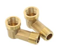 KONTONTY 2 pièces Raccord Coudé Double Filetage Renforcé Laiton Connecteur Robuste pour Plomberie Lot de Adapté Aux Restreints et Haute Pression