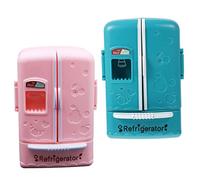 KONTONTY 2 pièces Scale Double Door Dollhouse Fridge for Pretend Play and DIY Decor Material Cherry Blossom Set