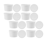 KONTONTY 20 Ensembles Lot de Sets de Coupes de Glace en Papier Blanc 8oz Jetables Couvercles, Bols à Dessert Pratiques et Résistants pour Yaourt et Crème Glacée