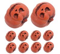 KONTONTY 20 pièces Mini Citrouilles Résine et Têtes de Mort pour Décoration Automne Ornement Halloween DIY pour Jardin Féerique et Fête