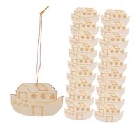 KONTONTY 20 Pièces Wooden Sailboat Cutouts Unfinished With Ropes For DIY Crafts Nautical Decorations Smooth Paintable Wood Models For Hanging And Party Use