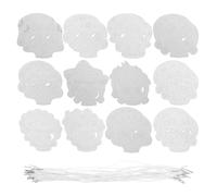 KONTONTY 24 Pièces Masque Squelette Halloween Blanc en Papier, DIY | Robuste et Rigide, Style Blank, pour Cosplay, Événements Thématiques, Usage Adulte, Fête du Jour des Morts