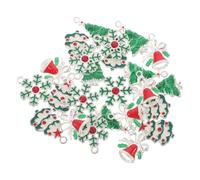KONTONTY 24 Pièces Pendentifs de Noël Alliage Argenté Charms Festifs Flocon Cloche Sapin pour Bijoux DIY Accessoires pour Bracelets Colliers et Décorations de Fête
