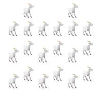KONTONTY 25 Pièces Figurine de Chèvre Blanche en PVC pour Micro-paysages, Texture Réaliste de Fourrure, Facile à Nettoyer, Décoration DIY pour Jardin Miniature et Mousse