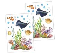 KONTONTY 2pièces Autocollants Muraux Marins Lumineux Pour Décorations Ocean Animals Pour Chambre Salle De Bain Et Espace De Décor Amovible Et