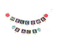 KONTONTY 2pièces Bannière De Bienvenue Pour Rentrée Scolaire Décoration De Panneau Arrière Papier Pour École Bannière De Panneau De Bienvenue Papier Pour Rentrée