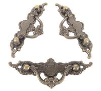 KONTONTY 3 Pièces Alliage de Zinc Poignée de Meuble Bronze Vieilli, | Courbes Classiques Gravées, Montage 2,4 Pouces, pour Tiroirs et Tables de Chevet, Style Rustique