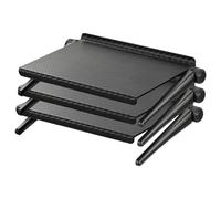 KONTONTY 3 Pièces Étagère pour Écran de Télévision en ABS Noir | Clip Rapide, Espace Supplémentaire, Bureau et Jeu, pour Télécommandes et Consoles, Design Moderne