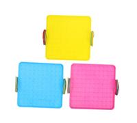 KONTONTY 3 pièces Géoplanche Double Face pour Garçon Fille Outil Éducatif Mathématique avec Élastiques pour Apprentissage et Classes Élémentaires Lot de Couleurs Rose Bleu Jaune