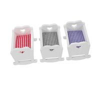 KONTONTY 3 Pièces Maison de Poupée de Lits Garçon Fille Blanc Bleu et Gris Meubles Décoratifs pour Chambre Miniature Garçon Fille Sûr et Réaliste pour Jeu Créatif