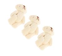 KONTONTY 3 Pièces Mini Ours Peluche Diy Accessoires de Vêtements pour Ours Peluche avec Chapeaux et Écharpes Velours de Créations à Personnaliser