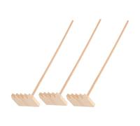 KONTONTY 3 Pièces Mini Zen Garden Bamboo Rake for Drawing and Meditation Portable Desktop Tool for Home Office Micro Landscape Decor
