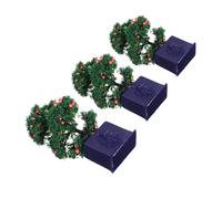 KONTONTY 3 Pièces Miniature Dollhouse Plants Set Realistic Artificial Fruit Trees Decorative Faux Potted Trees for Crafts Photography and DIY Mini House Decor