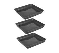 KONTONTY 3 Pièces Plateau à Eau à Fleurs Soucoupe de Plante en Pot Plateau d'égouttement en Plastique d'eau à Soucoupe de jardinière en Plastique bac à Fleurs PP Noir