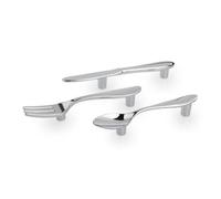 KONTONTY 3 Pièces Poignée Tiroir Cuisine Forme Couverts Boutons Innovants Cuillère Fourchette pour Meuble Placard Armoire Installation Facile avec Vis Longue Centre