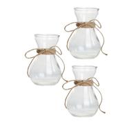 KONTONTY 3 pièces Set de Vases Verre Transparent Hydroponique pour Plantes et Fleurs Support Décoratif Simple pour Table Bureau et Mariage Récipient pour Arrangement Floral