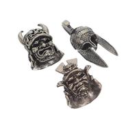 KONTONTY 3 Pièces Vintage Samurai Helmet Charms With Skull Design For Jewelry Making Necklace Bracelet DIY Accessories