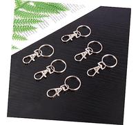 KONTONTY 30 pièces Mousquetons Argenté Anneaux Porte Clés avec Crochets à Ressort Solides pour Projets DIY Trousseau Clés Accessoires