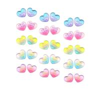 KONTONTY 30pièces Décoration Résine Cœur Dégradé Lot De Décorations Résine à Base Plate Ornement Diy Pour Paysage