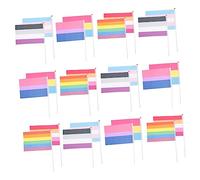 KONTONTY 30pièces Mini Drapeaux Rainbow Lgbt Pour Fête Décoration Portable De Fierté Designs Colorés Parfait Pour Événements Extérieurs Et Intérieurs